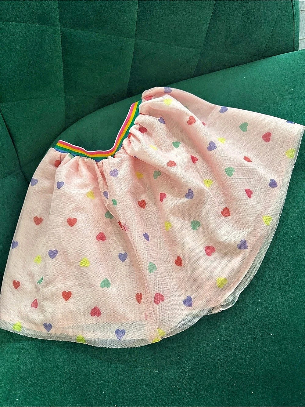 Old Navy Ruffle-Tiered Heart-Print Tulle Skirt for Toddler Girls 4T